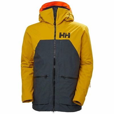 Men's Helly Hansen Straightline Lifaloft 2.0 Ski Jackets Grey / Brown | 692-FASBKO