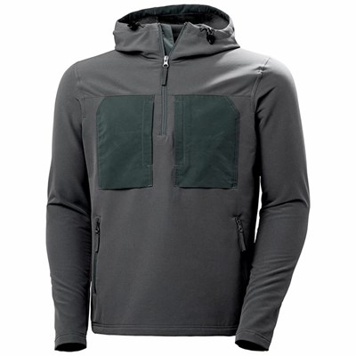 Men's Helly Hansen Valdres Shield Pullover Fleece Sweaters Grey | 680-EBMWZT