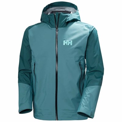 Men's Helly Hansen Verglas 3l 2.0 Hiking Jackets Green / Grey | 593-QVNOCR