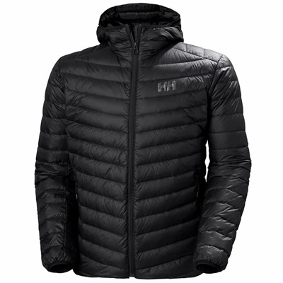 Men's Helly Hansen Verglas Hooded Midlayer Jackets Black | 379-LYBNSG