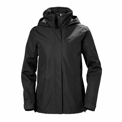 Women's Helly Hansen W Aden Waterproof Jackets Black | 468-EXDIOZ