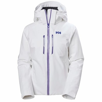 Women's Helly Hansen W Alphelia Lifaloft Insulated Ski Jackets White | 579-ROVQWZ