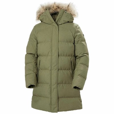 Women's Helly Hansen W Blossom Puffy Parka Grey / Green | 562-PEFLCB