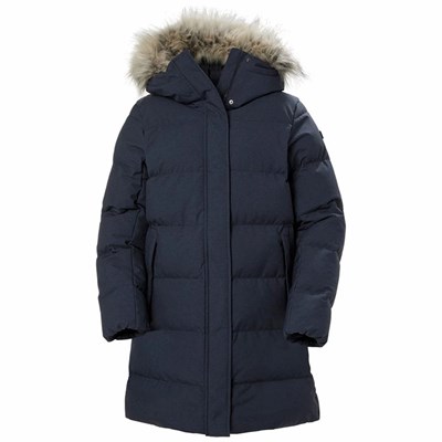 Women's Helly Hansen W Blossom Puffy Winter Jackets Navy | 453-KOETMU