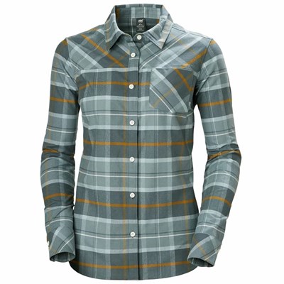 Women's Helly Hansen W Classic Check Ls Shirts Grey | 135-UDYAFG