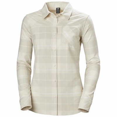 Women's Helly Hansen W Classic Check Ls Shirts White | 187-ZJUTVF