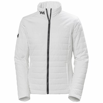 Women's Helly Hansen W Crew 2.0 Midlayer Jackets White | 403-QKNLTU