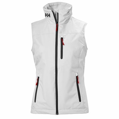 Women's Helly Hansen W Crew Insulated Vests White | 768-XEWDRG