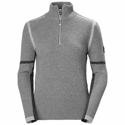 Women's Helly Hansen W Edge Knitted Shirts Grey | 649-ZMQDTP