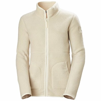 Women's Helly Hansen W Imperial Pile Fleece Jackets White / Brown | 564-POIXCM