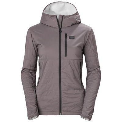 Women's Helly Hansen W Lifaloft Air Hooded Midlayer Jackets Grey | 026-VEJWSP