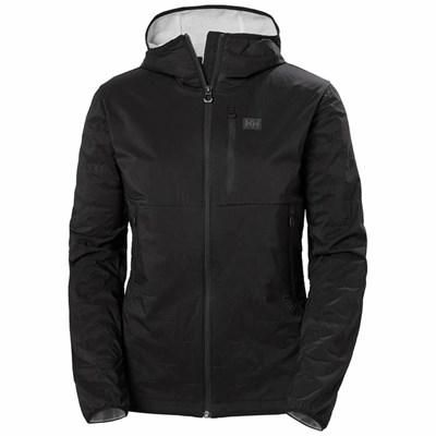 Women's Helly Hansen W Lifaloft Air Hooded Ski Jackets Black | 149-MCSEYZ