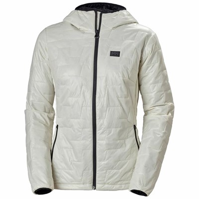 Women's Helly Hansen W Lifaloft Hooded Hiking Jackets White | 078-NZEALP