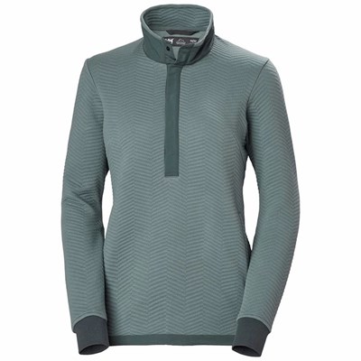 Women's Helly Hansen W Lillo Snap Pullover Shirts Grey | 168-GKMPIS