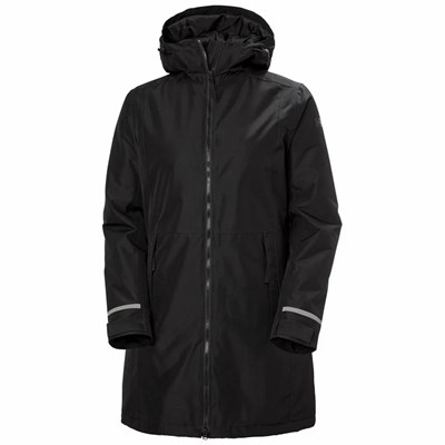 Women's Helly Hansen W Lisburn Insulated Parka Black | 637-NJESBY