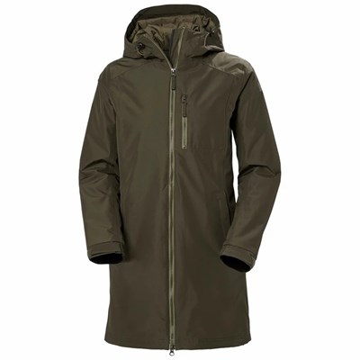 Women's Helly Hansen W Long Belfast Winter Coats Grey | 048-SGKELJ