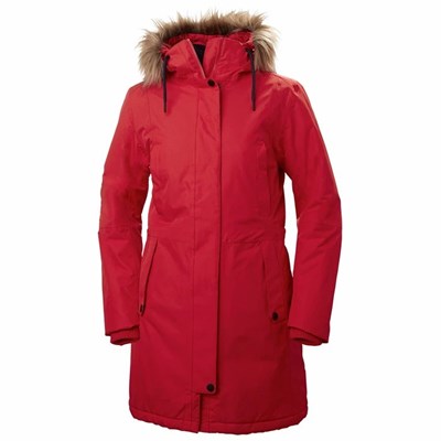 Women's Helly Hansen W Mayen Parka Red | 710-GUHEVA