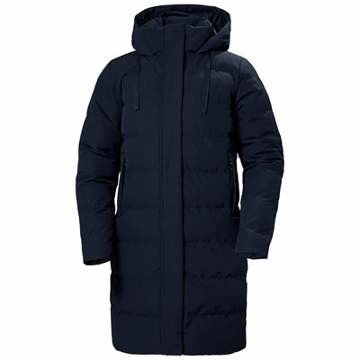 Women's Helly Hansen W Mono Material Puffy Parka Navy | 196-LGPKNC