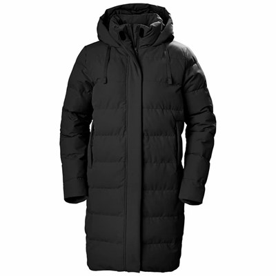 Women's Helly Hansen W Mono Material Puffy Casual Jackets Black | 481-FTXOIS