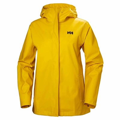 Women's Helly Hansen W Moss Waterproof Jackets Brown / Yellow | 106-XISTDA