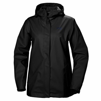 Women's Helly Hansen W Moss Waterproof Jackets Black | 639-UMTAYS