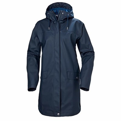 Women's Helly Hansen W Moss Waterproof Jackets Navy | 864-TJUADB