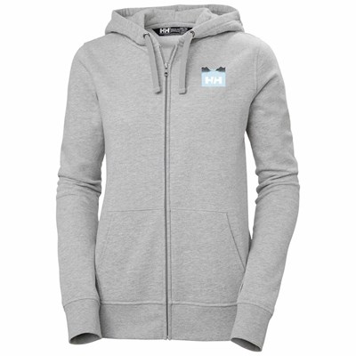 Women's Helly Hansen W Nord Graphic Fzhooded Shirts Grey | 031-YENRUT