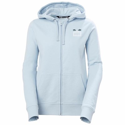 Women's Helly Hansen W Nord Graphic Fzhooded Shirts Grey | 167-BZCKAW