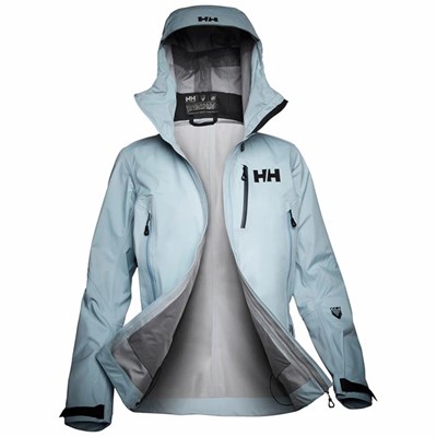 Women's Helly Hansen W Odin 9 Worlds 2.0 Shell Jackets Grey / Blue | 245-QJKMPL