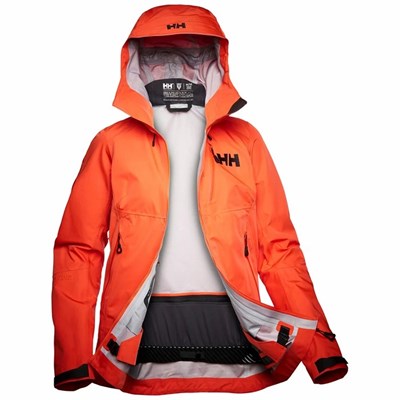 Women's Helly Hansen W Odin Mountain Infinity 3l Hiking Jackets Orange / Grey | 859-OLETXB