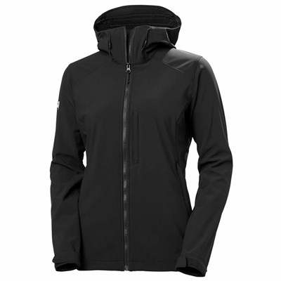 Women's Helly Hansen W Paramount Hood Soft Hiking Jackets Black | 460-QTFIUR