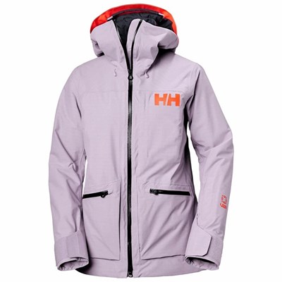 Women's Helly Hansen W Powderqueen 3.0 Ski Jackets Purple / Grey | 204-DHEKLB