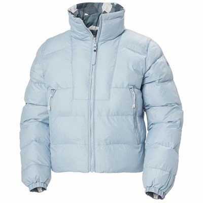 Women's Helly Hansen W Reversible Puffer Winter Jackets Grey / Blue | 631-UBWEZG