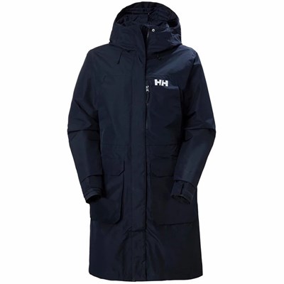 Women's Helly Hansen W Rigging Parka Navy | 761-WUQHED