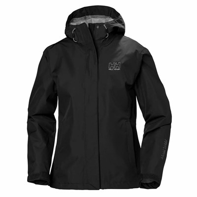 Women's Helly Hansen W Seven J Coats Black | 253-CWSOPR