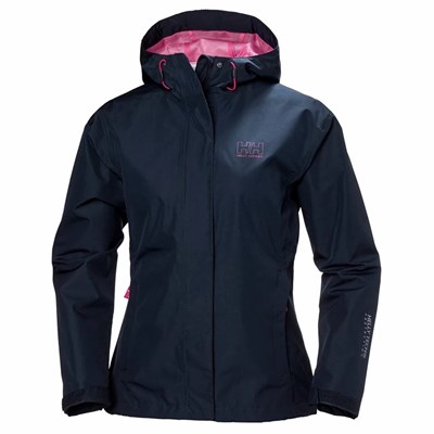 Women's Helly Hansen W Seven J Coats Navy | 620-WUGQME