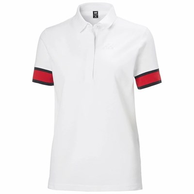 Women's Helly Hansen W Thalia Pique Polo Shirts White | 178-WNAPQR