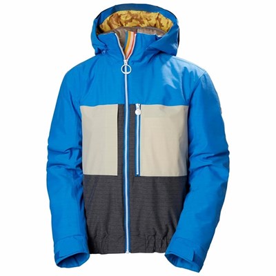 Women's Helly Hansen W Tricolore Insulated Ski Jackets Grey / Blue | 386-DABFCS