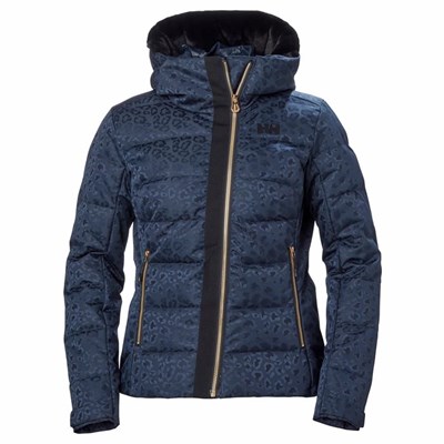 Women's Helly Hansen W Valdisere Puffy Ski Jackets Navy | 196-EHSLYK