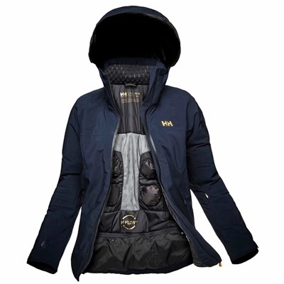 Women's Helly Hansen W Verbier Infinity Ski Jackets Navy | 713-OFPRTI