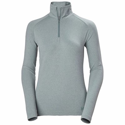 Women's Helly Hansen W Verglas 1/2 Zip Up Shirts Grey | 658-NKZXVM