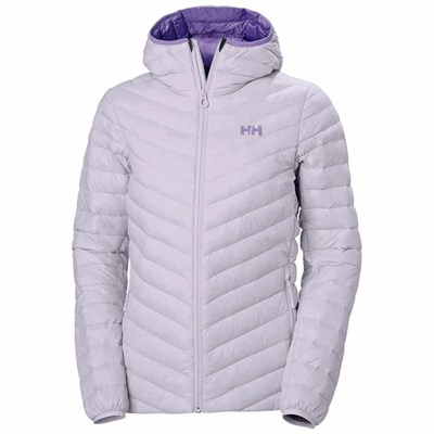 Women's Helly Hansen W Verglas Hooded Midlayer Jackets Grey / Purple | 859-ASQEGB