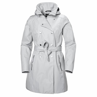 Women's Helly Hansen W Welsey Ii Trench Casual Jackets Grey | 164-OHKQFV