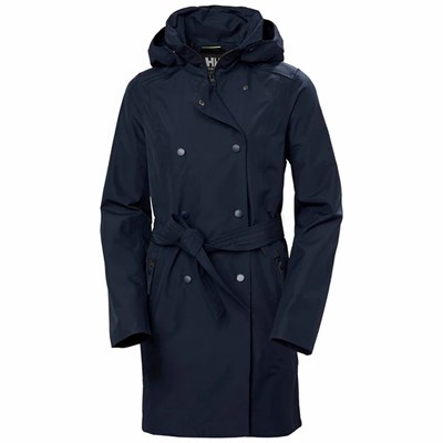 Women's Helly Hansen W Welsey Ii Trench Parka Navy | 261-KVNFDQ