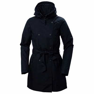 Women's Helly Hansen W Welsey Ii Trench Insulated Waterproof Jackets Navy | 729-VWKXJS