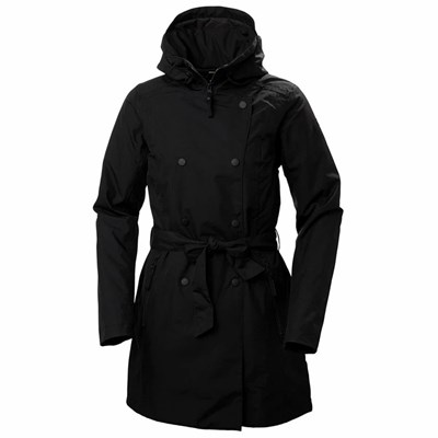 Women's Helly Hansen W Welsey Ii Trench Insulated Parka Black | 754-JPOWBC