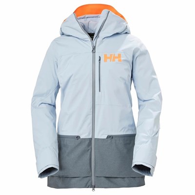 Women's Helly Hansen W Whitewall Lifaloft 20 Jkt Ski Jackets Grey / Blue | 692-GSKNHC