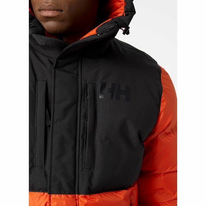 Men's Helly Hansen Active Puffy Long Casual Jackets Black / Red | 071-GOTUYV