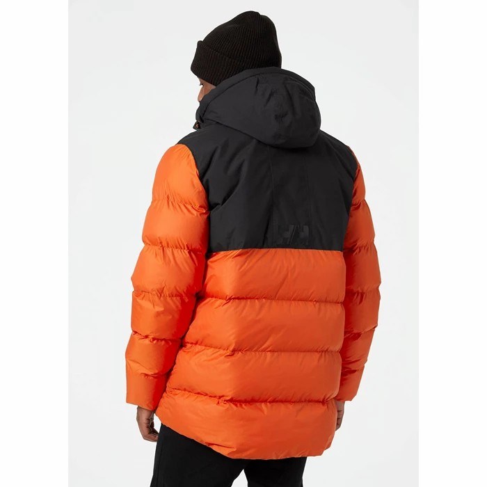 Men's Helly Hansen Active Puffy Long Parka Black / Red | 708-XDOTYF