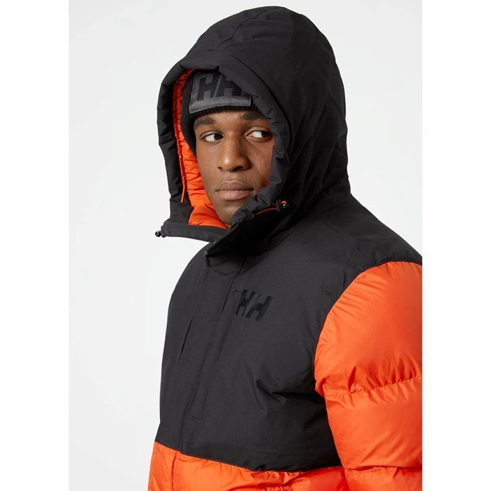 Men's Helly Hansen Active Puffy Long Parka Black / Red | 708-XDOTYF